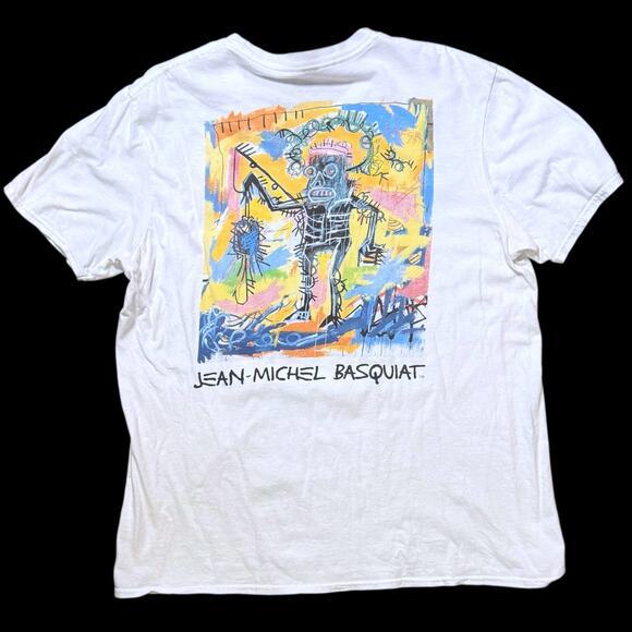 Jean-Michel Basquiat T-Shirt Mens Painting Graphic Print White Multicolor Sz L - Picture 1 of 6